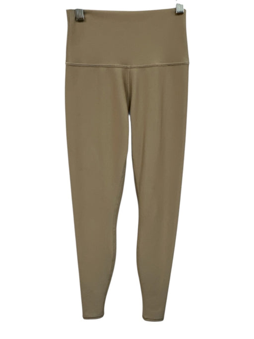 Alo Size XS Beige No Fabric Tag Satin Wide Waist Band Full Leg Leggings Beige / XS