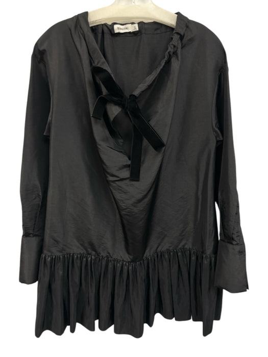Simkhai Size XS Black Polyester & Nylon Long Sleeve Split V neckline Mini Dress Black / XS