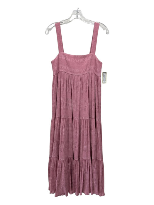 Hunter Bell Size S Light Pink Rayon & Nylon Tiered smocked Sleeveless Dress Light Pink / S