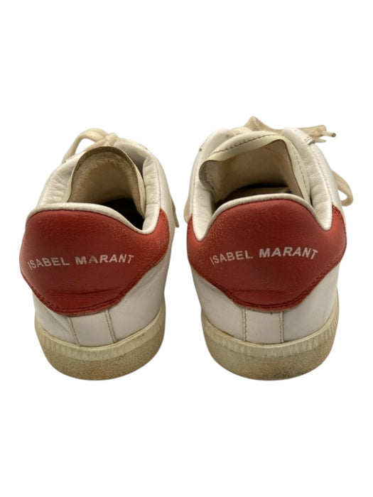 Isabel Marant Shoe Size 37 White & Red Leather Low Top Suede Sneakers White & Red / 37