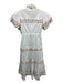 Celia B Size S White, Pink, Multi Cotton Short tiered sleeve Tiered Maxi Dress White, Pink, Multi / S