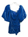 Rhode Size 2 Blue Viscose & Nylon Short Puff Sleeve Back Zip Velvet Mini Dress Blue / 2