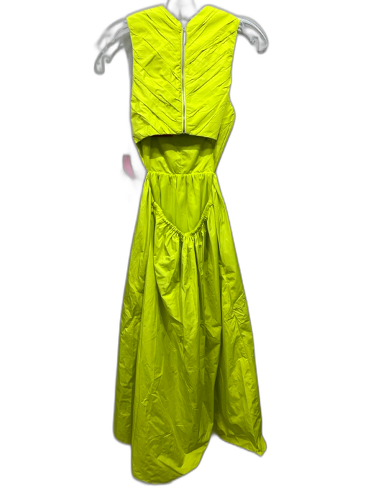 Hunter Bell Size 0 Lime Green Polyester Sleeveless Cut Out Back Zip Sides Dress Lime Green / 0