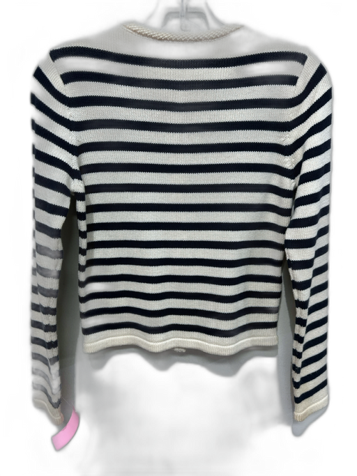 MNG Size XS B&W Acrylic Striped Gold Tone Hardware Cardigan B&W / XS