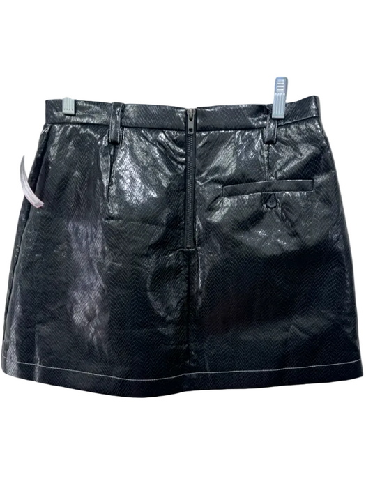 Baum und Pferdgarten Size 36 Black PU Leather Zip Back Snake Embossed Mini Skirt Black / 36