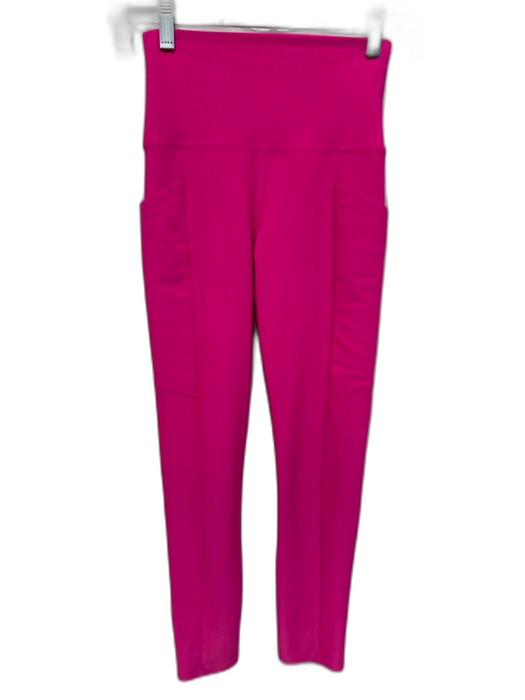 Beach Riot Size XS Hot pink Poly Blend Ribbed Athletic Pockets Leggings Hot pink / XS