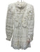 Sea New York Size 2 White Cotton Eyelet Lace Open Back Long Balloon Sleeve Dress White / 2