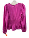 Sea New York Size 2 Fuchsia Pink Silk Smocked Shoulder V Neck Top Fuchsia Pink / 2