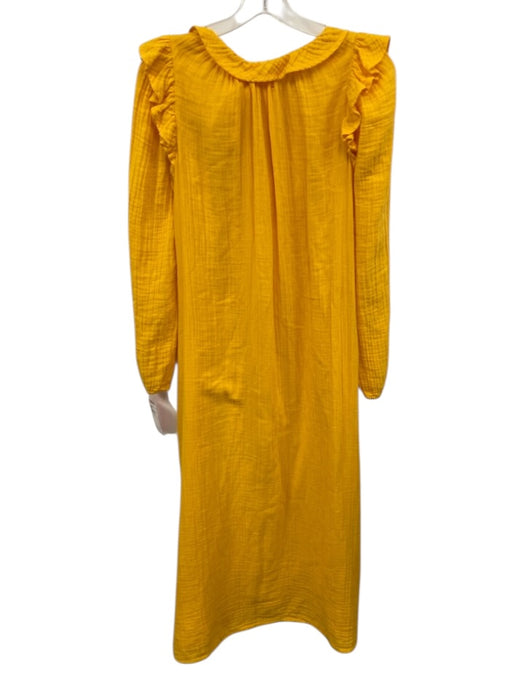 XiRENA Size XS Yellow 100% Cotton Ruffle Shoulder Midi Dress Yellow / XS