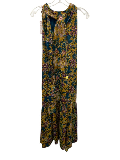 Cleobella Size XS green, yellow, and purple Viscose Floral Abstract Maxi Dress green, yellow, and purple / XS