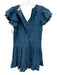 Hunter Bell Size XS Blue Floral Ruffle sleeve Short Dress Blue / XS