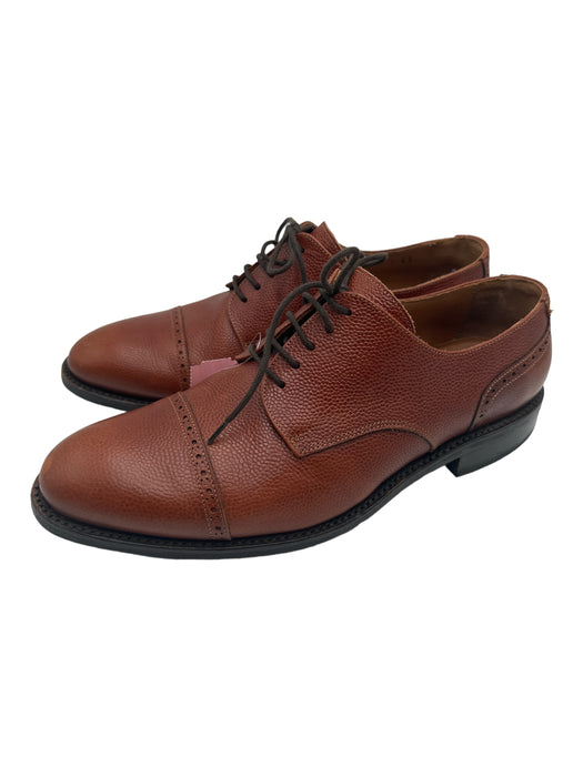 James Shoe Size 43 Brown Leather Pebbled Dress Men's Shoes 43