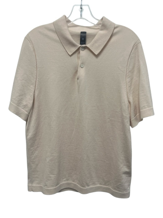 Lululemon Size M Beige Synthetic Knit Polo Men's Short Sleeve Beige / M