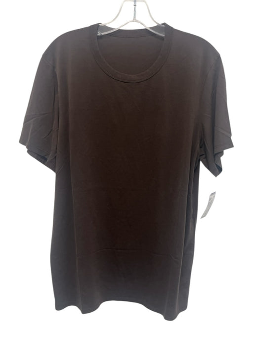 Lululemon Size Est M Brown Synthetic Solid Athletic T Shirt Men's Short Sleeve Brown / Est M