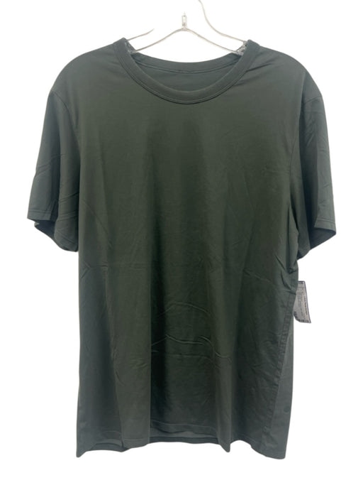 Lululemon Size Est M Dark Green Synthetic Solid Athletic T Shirt Short Sleeve Dark Green / Est M