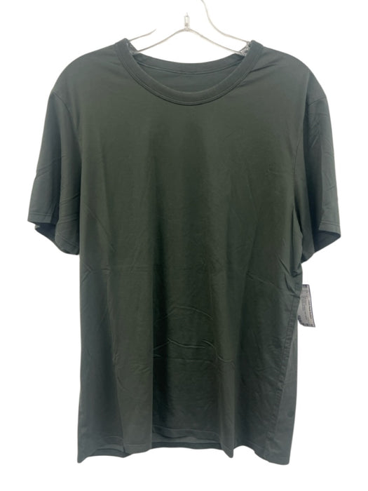 Lululemon Size Est M Dark Green Synthetic Solid Athletic T Shirt Short Sleeve Dark Green / Est M