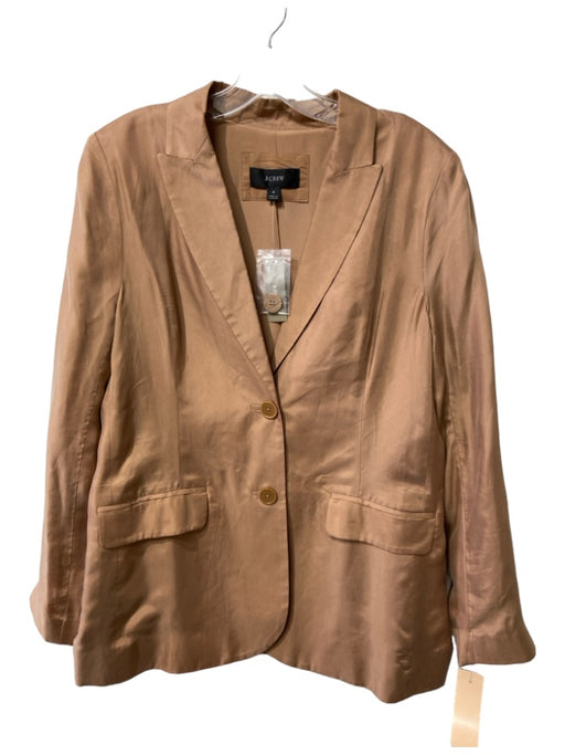 J Crew Size 4 Brown Cotton & Viscose Blend Long Sleeve 2 button Collar Pant Set Brown / 4