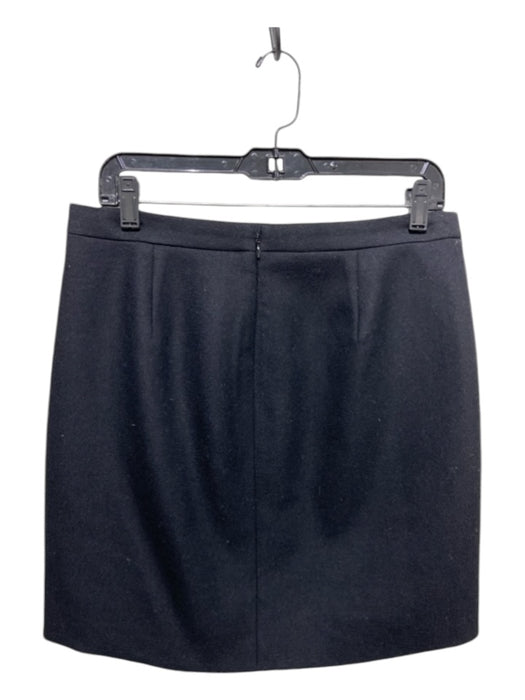 J Crew Size 4 Black Wool Front Zip Knee Length Skirt Black / 4