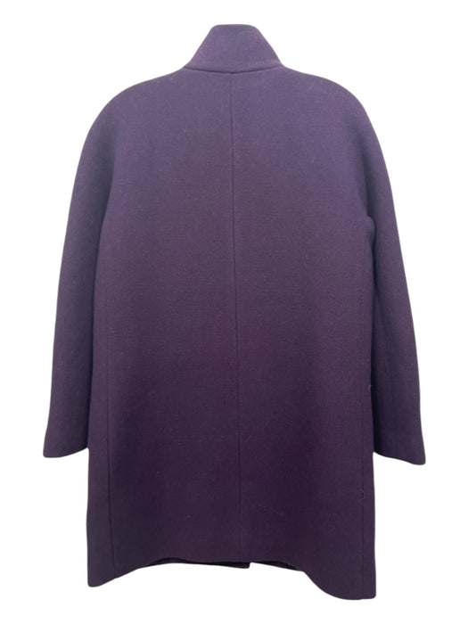 J. Crew Size 6P Purple Wool Zip Up Gold Hardware Mock Neck Front Pockets Coat Purple / 6P