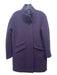 J. Crew Size 6P Purple Wool Zip Up Gold Hardware Mock Neck Front Pockets Coat Purple / 6P