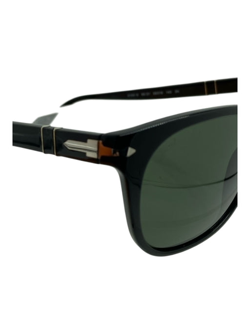 Persol Black Acetate Silver Hardware Wayfarer Sunglasses Black
