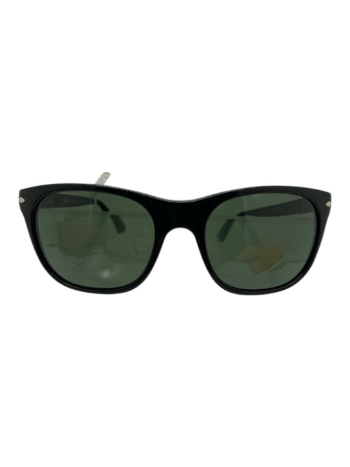 Persol Black Acetate Silver Hardware Wayfarer Sunglasses Black