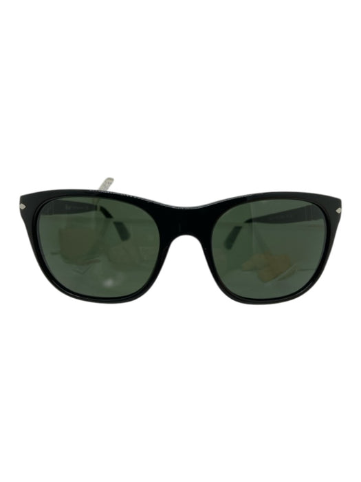 Persol Black Acetate Silver Hardware Wayfarer Sunglasses Black