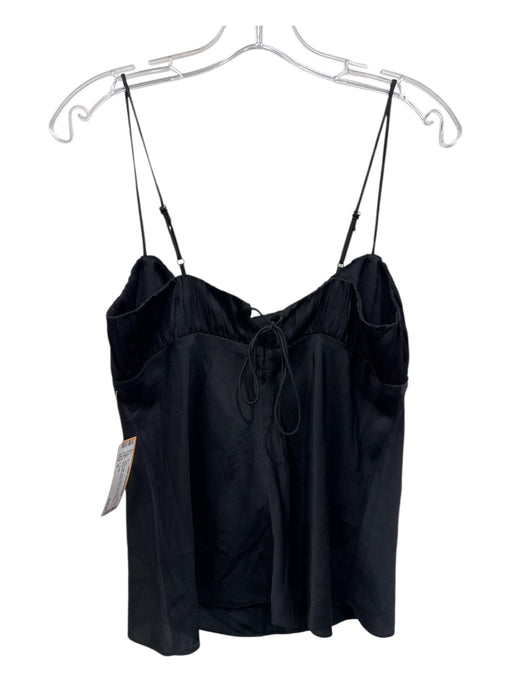 J. Crew Size 6 Black Silk Sleeveless Adjustable spaghetti straps Back Zip Top Black / 6