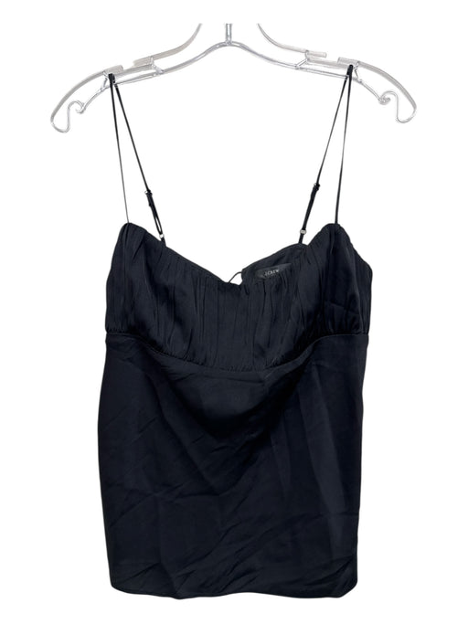 J. Crew Size 6 Black Silk Sleeveless Adjustable spaghetti straps Back Zip Top Black / 6