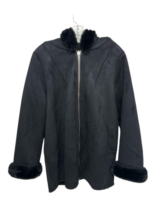 Victory Boat Line Size 6 Black Polyester Faux Fur Zip Front Double Zipper Jacket Black / 6