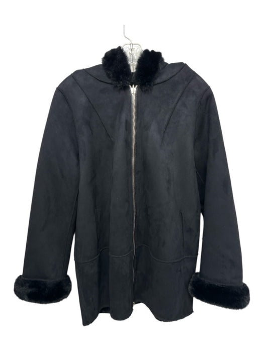 Victory Boat Line Size 6 Black Polyester Faux Fur Zip Front Double Zipper Jacket Black / 6