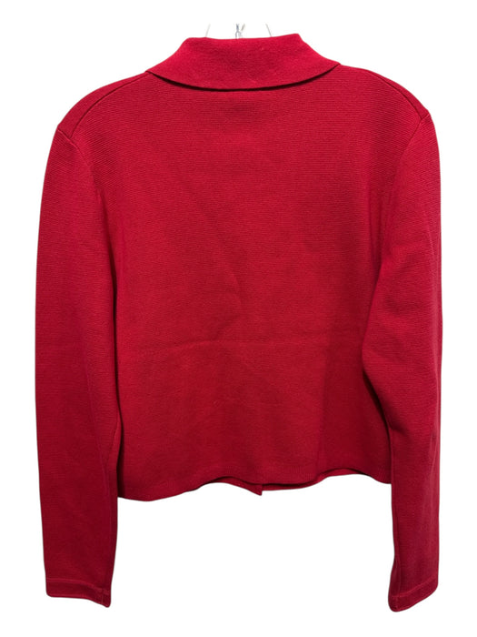 J Crew Size S Red Cotton Long Sleeve Solid Gold Tone Button Details Sweater Red / S