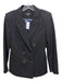 J Crew Size 4 Black Polyester Blend Solid Double Breasted Blazer Jacket Black / 4