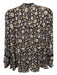 A.L.C. Size 4 Black, Pink, Brown Silk Long Sleeve Floral Neck Tie High Neck Top Black, Pink, Brown / 4