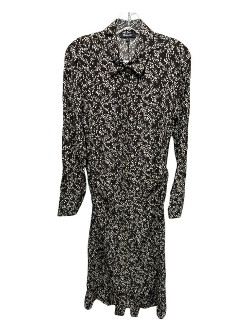 Madewell Size 4 Brown & Cream Viscose Long Sleeve dots Button Up & Collar Dress Brown & Cream / 4