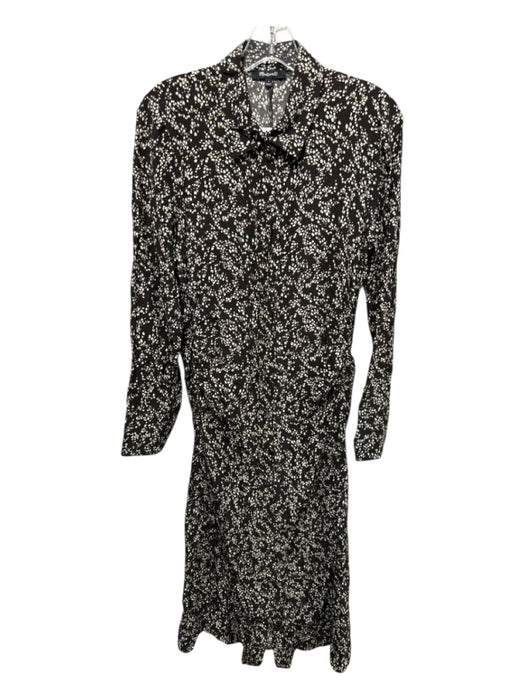 Madewell Size 4 Brown & Cream Viscose Long Sleeve dots Button Up & Collar Dress Brown & Cream / 4