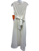 LDT Size 6 Ivory White Polyester Blend Sequin V Neck Tie Back A line Gown Ivory White / 6