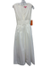 LDT Size 6 Ivory White Polyester Blend Sequin V Neck Tie Back A line Gown Ivory White / 6