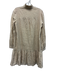 Tuckernuck Size S Sand Beige Linen Split V neckline Long Sleeve Dress Sand Beige / S
