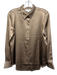 Adriano Goldschmied Size S Taupe Silk Blend Satin Long Sleeve Collar Top Taupe / S