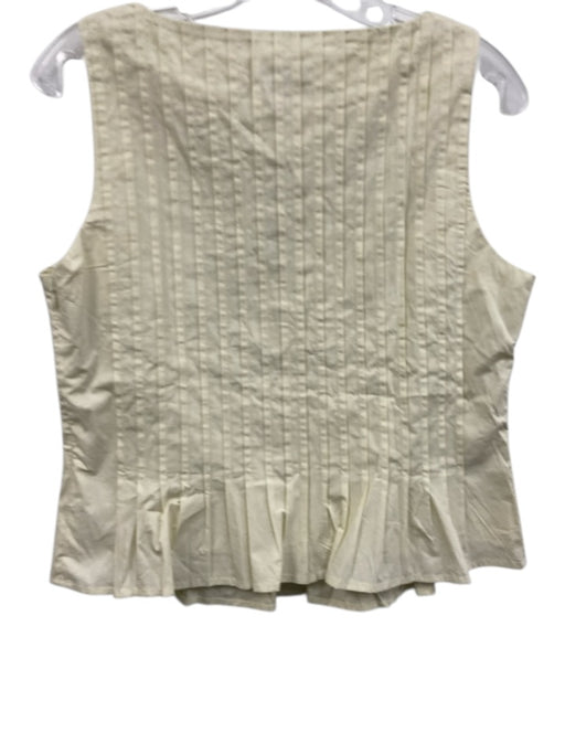 J. Crew Size 6 Butter Yellow Cotton Blend Pintucked Boat Neck Sleeveless Top Butter Yellow / 6