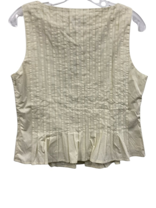 J. Crew Size 6 Butter Yellow Cotton Blend Pintucked Boat Neck Sleeveless Top Butter Yellow / 6