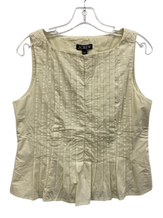 J. Crew Size 6 Butter Yellow Cotton Blend Pintucked Boat Neck Sleeveless Top Butter Yellow / 6