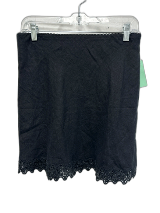 J. Crew Size SP Black Linen Lace Trim Scalloped Mini Skirt Black / SP