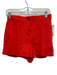 J. Crew Size XS Red Linen High Rise Button Pockets Mini Shorts Red / XS