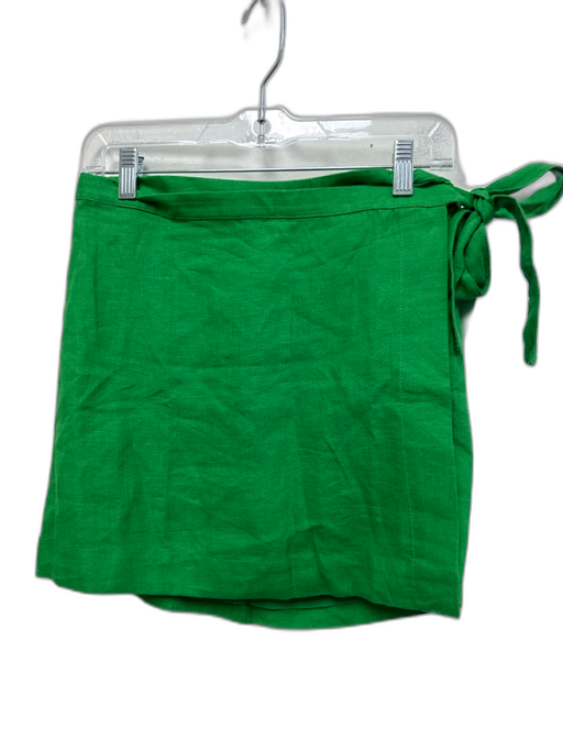 J. Crew Size 4 Green Linen Wrap Tie Mini Skirt Green / 4