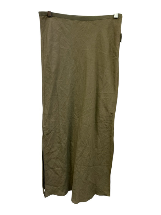 J. Crew Size S / 6 Taupe Green Linen Vest Side Slits Midi Skirt Set Taupe Green / S / 6