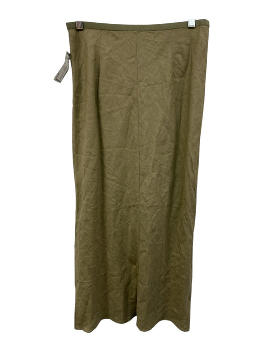 J. Crew Size S / 6 Taupe Green Linen Vest Side Slits Midi Skirt Set Taupe Green / S / 6