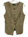 J. Crew Size S / 6 Taupe Green Linen Vest Side Slits Midi Skirt Set Taupe Green / S / 6