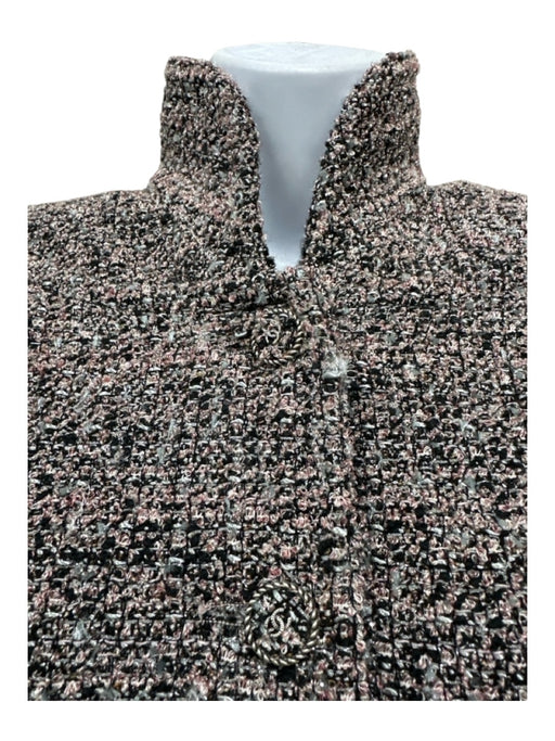 Chanel Size M / 38 Pink, Silver, Gray, Black Wool Blend Boucle Tweed Jacket Pink, Silver, Gray, Black / M / 38